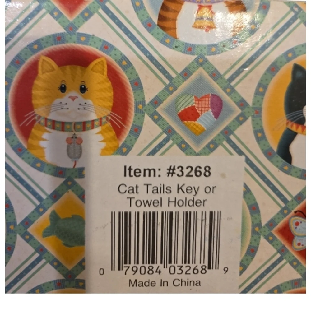 Black Cat Wall Hooks with Colorful Bows NWT In Box